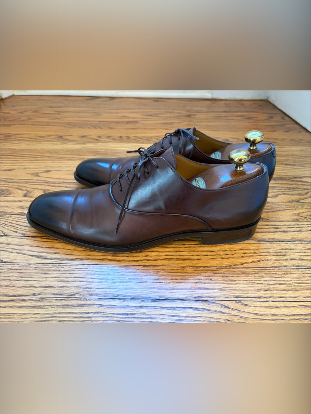 Hugo Boss Brown Leather Dress Shoes Size 10 Excellent Condition Worn 3 times - Picture 5 of 10